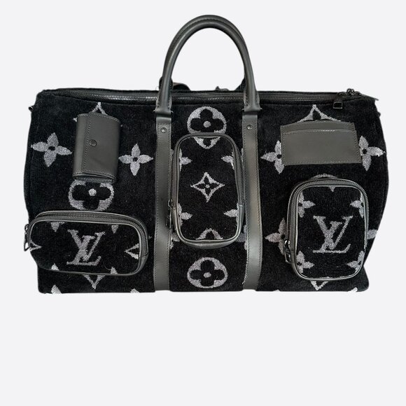 Louis Vuitton Black Monogram Tuffetage Keepall - Picture 1 of 7